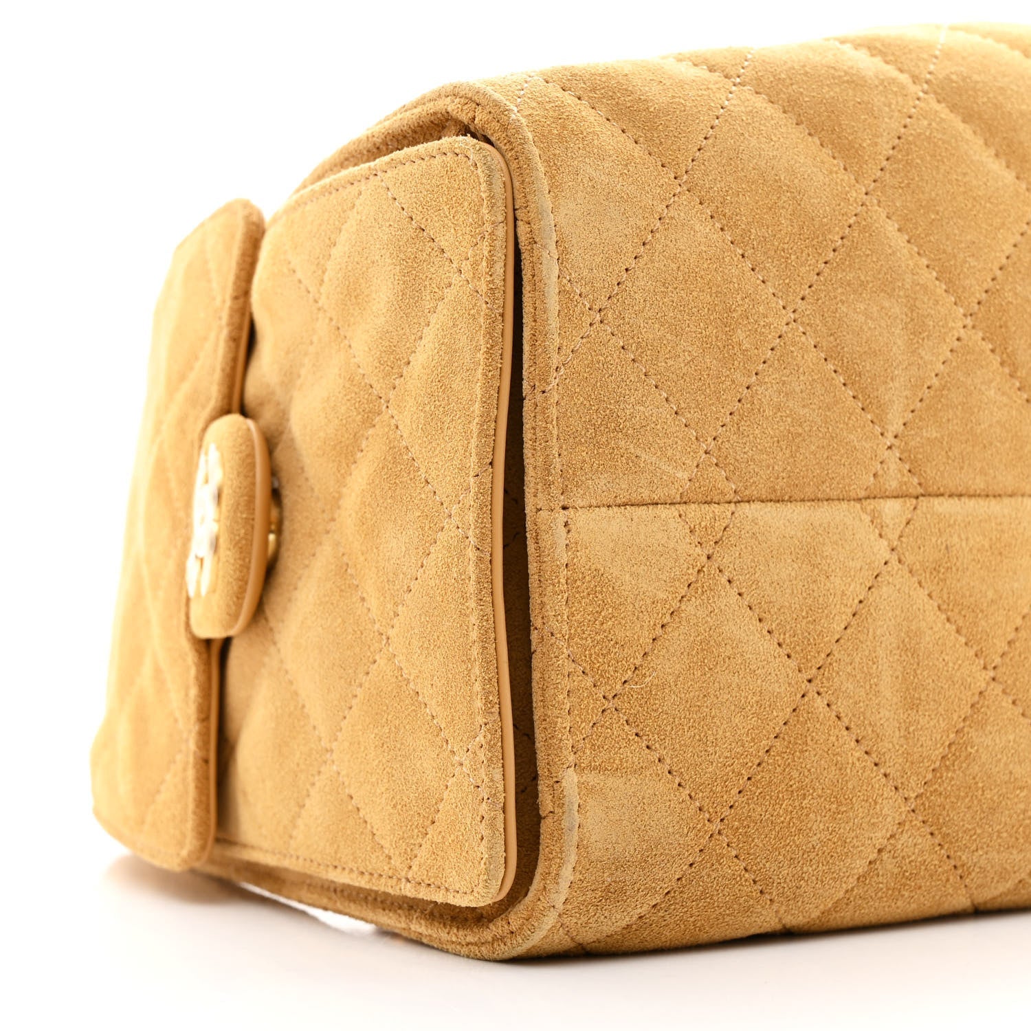 Chanel Suede Quilted Small Chanel 25 Handbag Beige