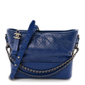 Chanel Aged Calfskin Quilted Medium Gabrielle Hobo Blue