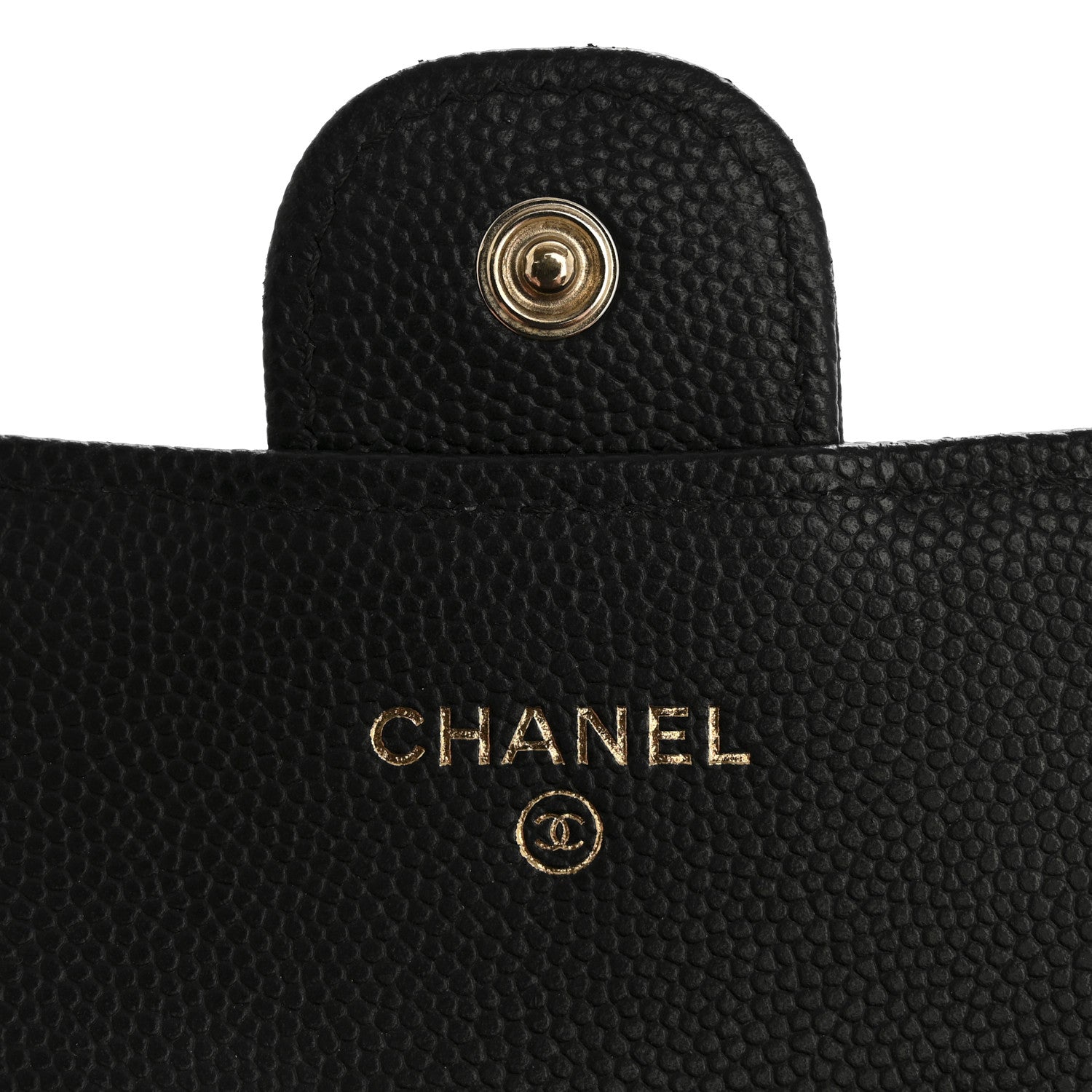 Caviar Quilted Medium Flap Wallet Black