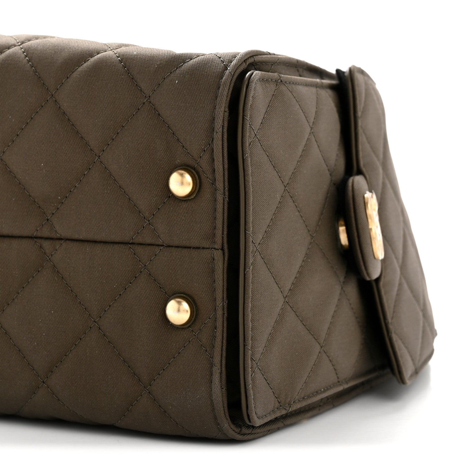 Chanel Canvas Quilted Small Chanel 25 Handbag Khaki