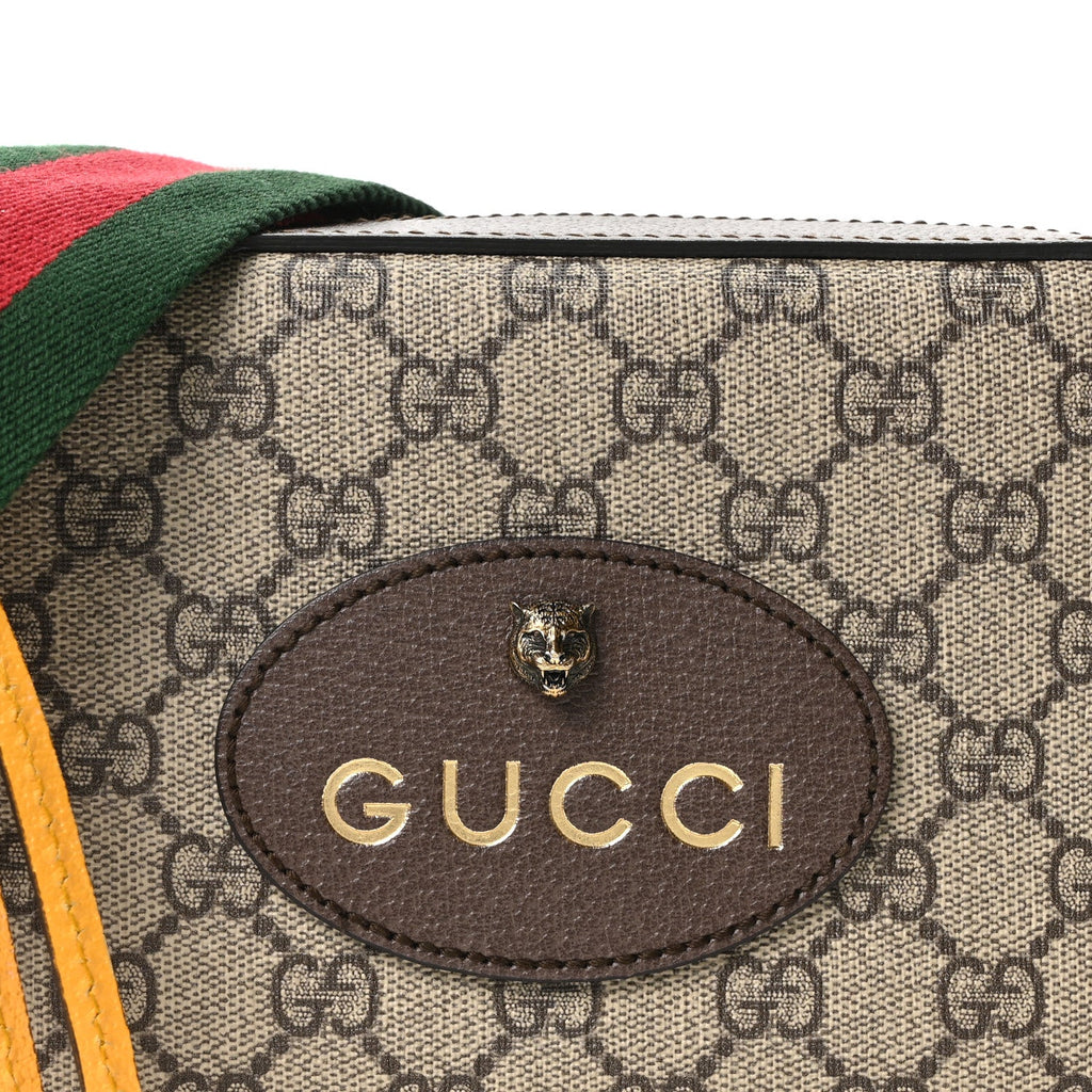 Gucci GG Supreme Monogram Web Neo Vintage Shoulder Bag Beige New Acero Crop