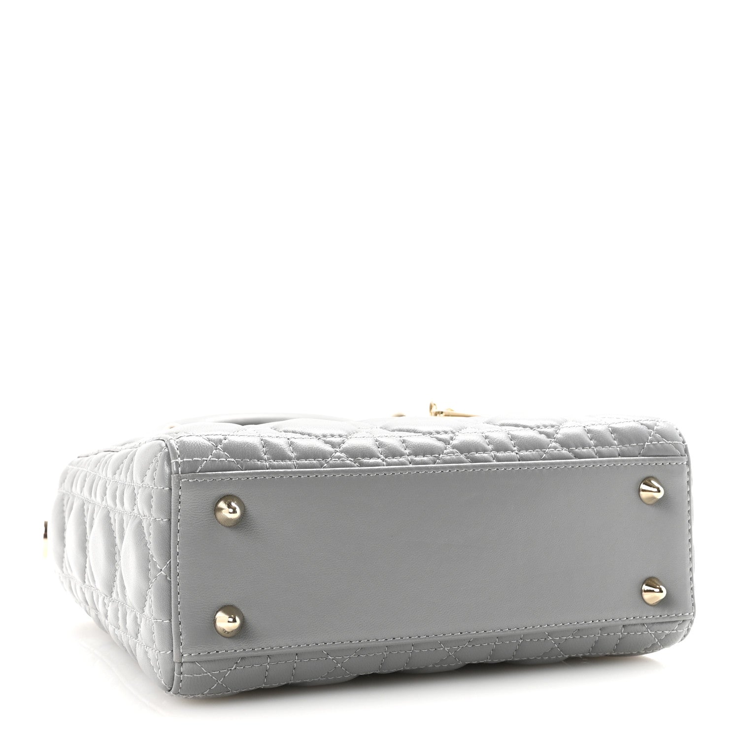 Christian Dior Lambskin Cannage Small My Lucky Badges My Lady Dior Grey