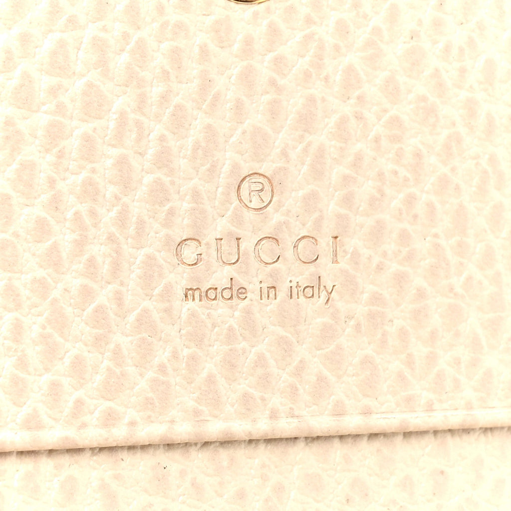 Gucci Dollar Calfskin GG Supreme Monogram GG Marmont Card Case Mystic White Beige Ebony