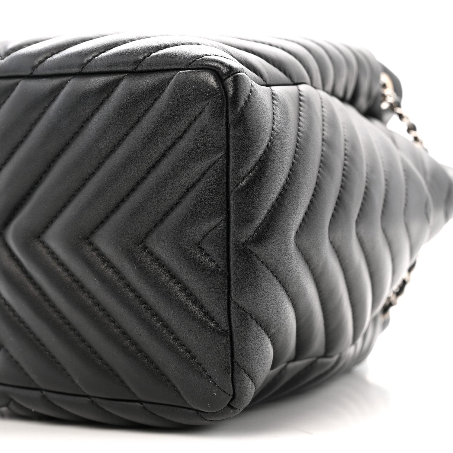 Chanel Lambskin Chevron Small Urban Spirit Drawstring Bag Black
