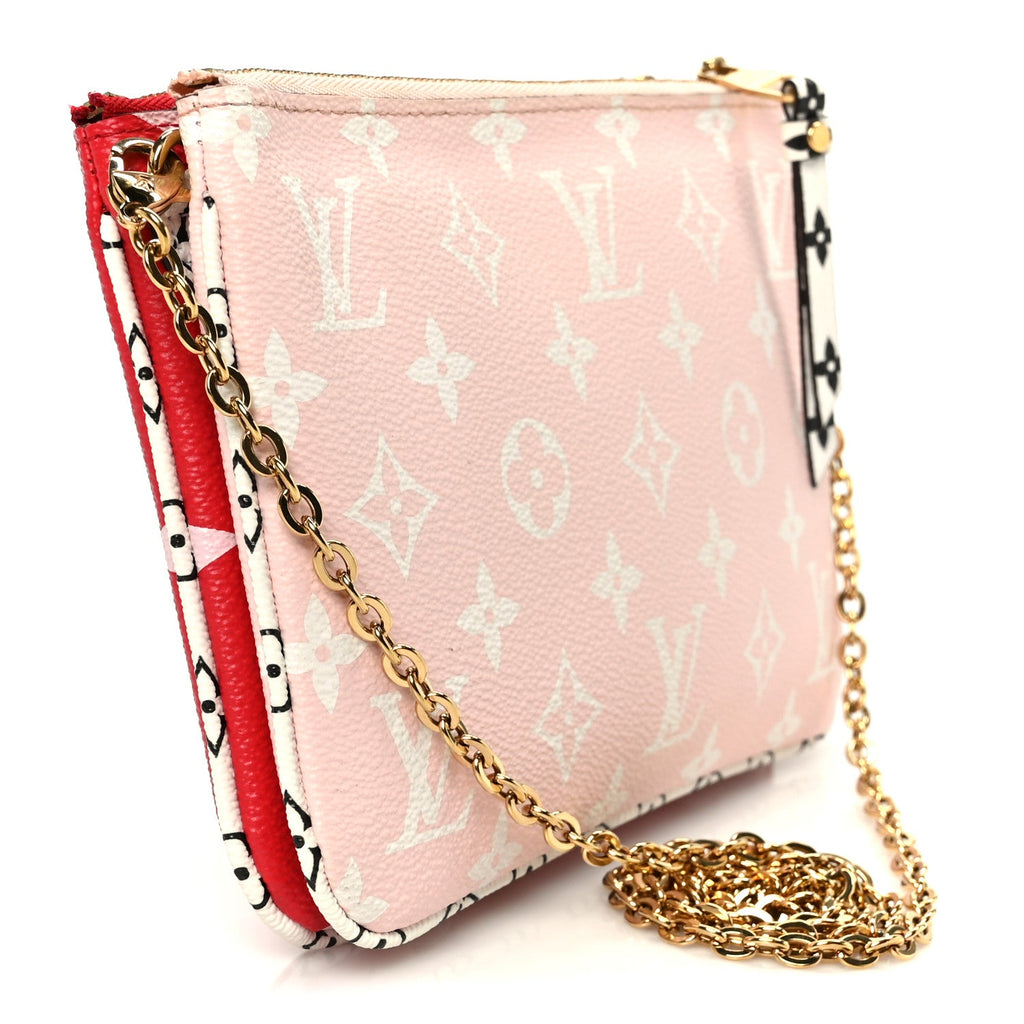 Louis Vuitton Monogram Giant Double Zip Pochette Rouge