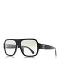 Acetate Crystal CC Shield Sunglasses 71431A Black Grey
