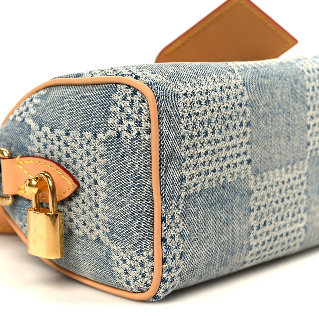 Louis Vuitton Damier Denim 3D Speedy Bandouliere 18 Bleu