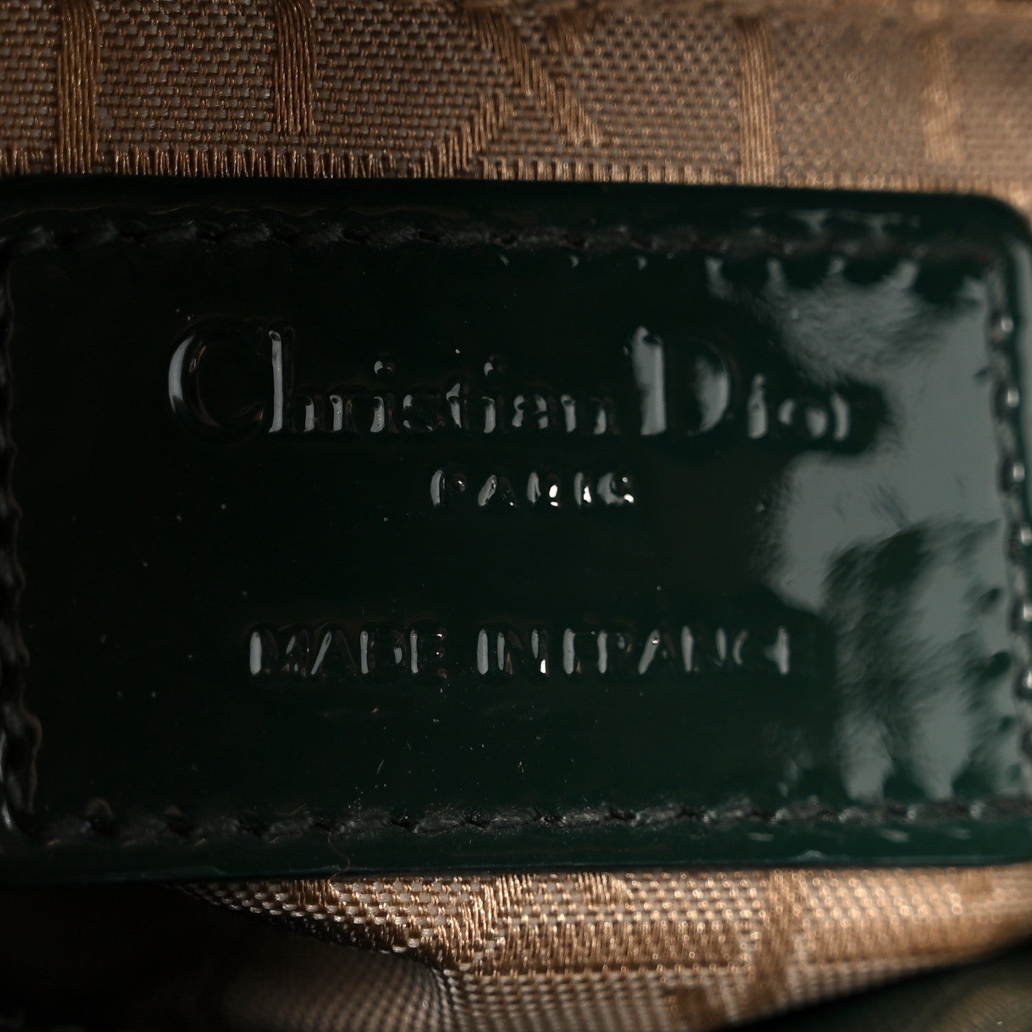 Christian Dior Patent Cannage Mini Lady Dior Pine Green