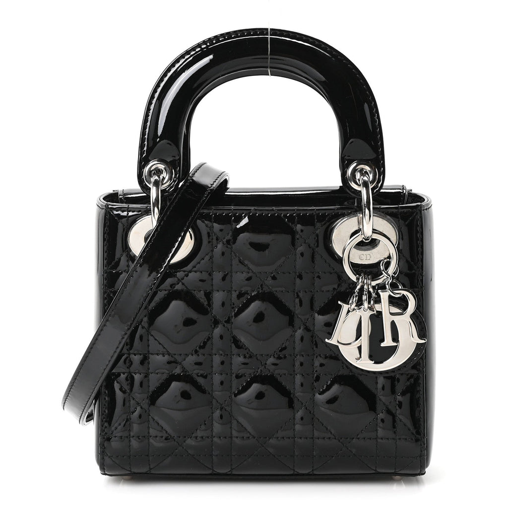 Christian Dior Patent Cannage Mini Lady Dior Black