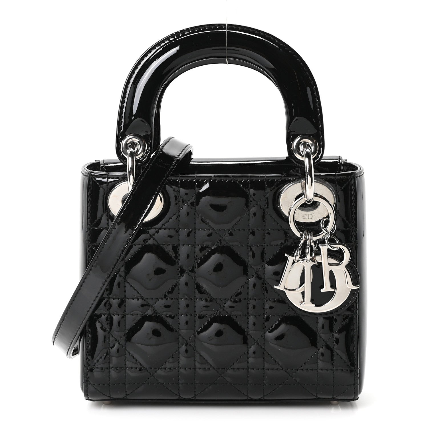 Christian Dior Patent Cannage Mini Lady Dior Black