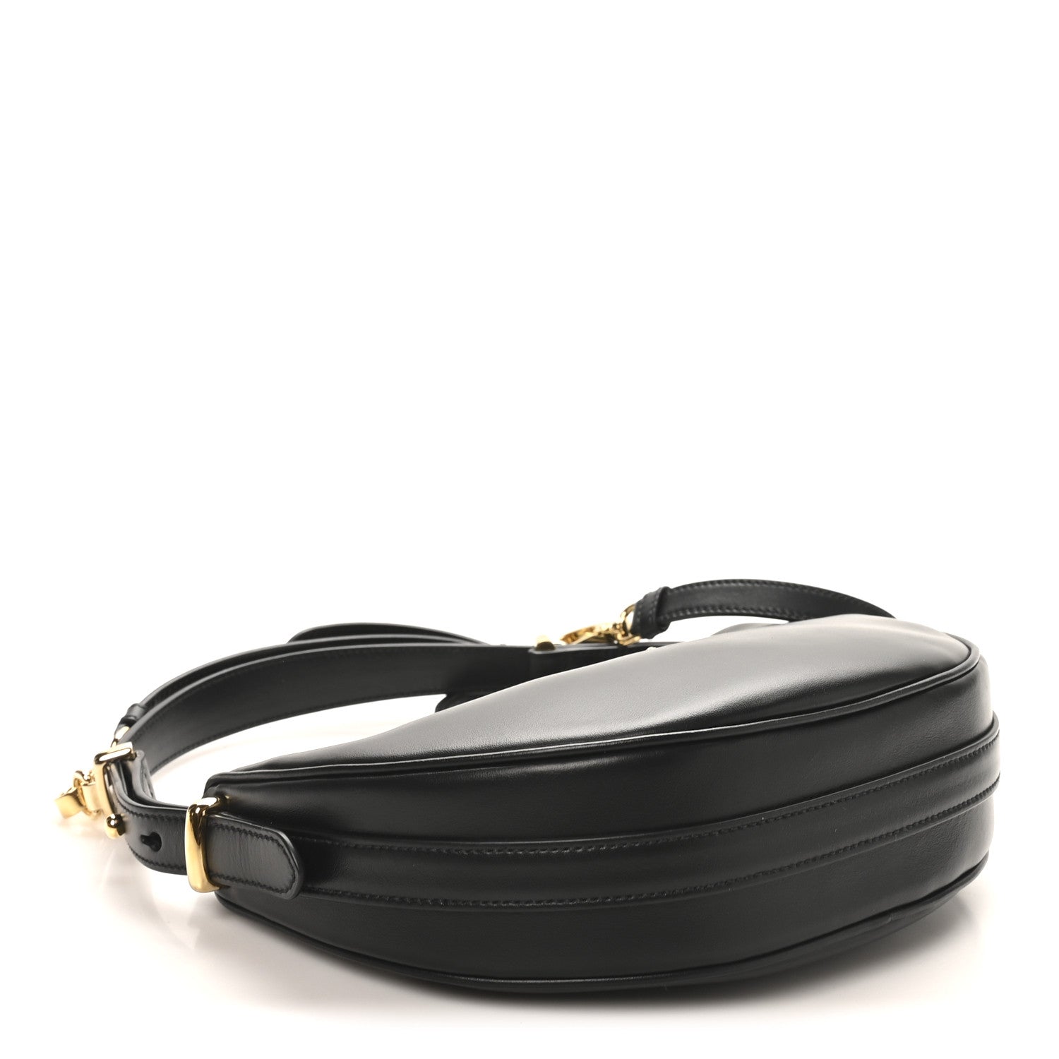Prada Soft Calfskin Arque Shoulder Bag Black