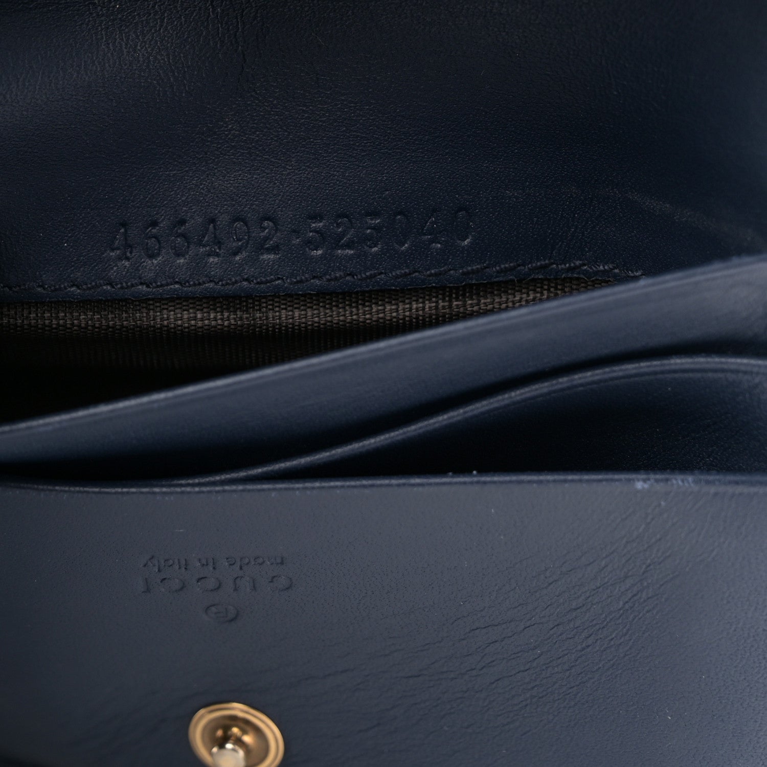 Gucci Denim Matelasse Pearly GG Marmont Card Case Wallet Blue