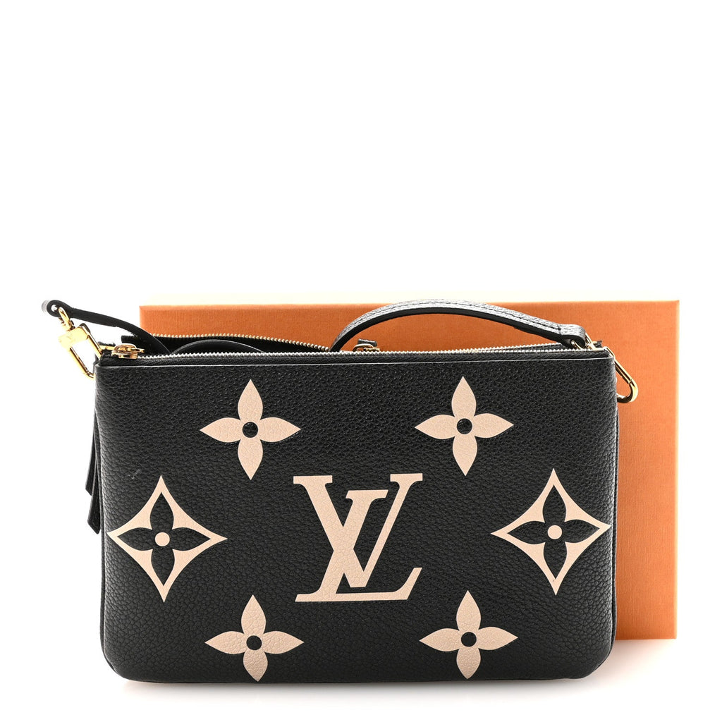Louis Vuitton Empreinte Monogram Giant Double Zip Pochette Black Cream