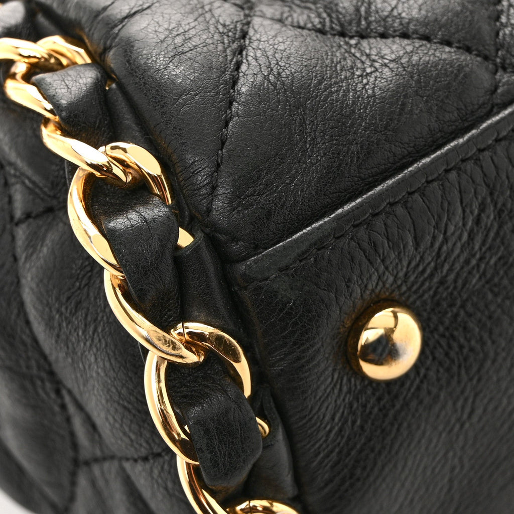 Chanel Calfskin Quilted Large Chain Me Hobo Black
