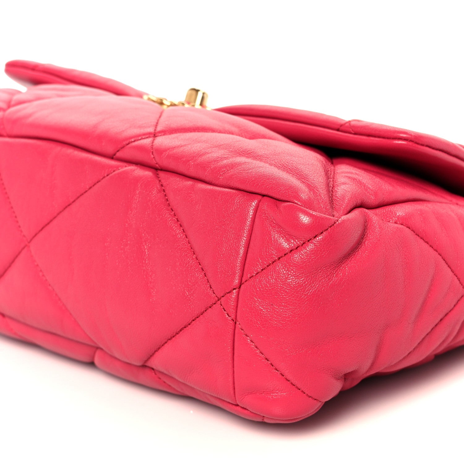 Chanel Goatskin Quilted Large Chanel 19 Flap Dark Pink