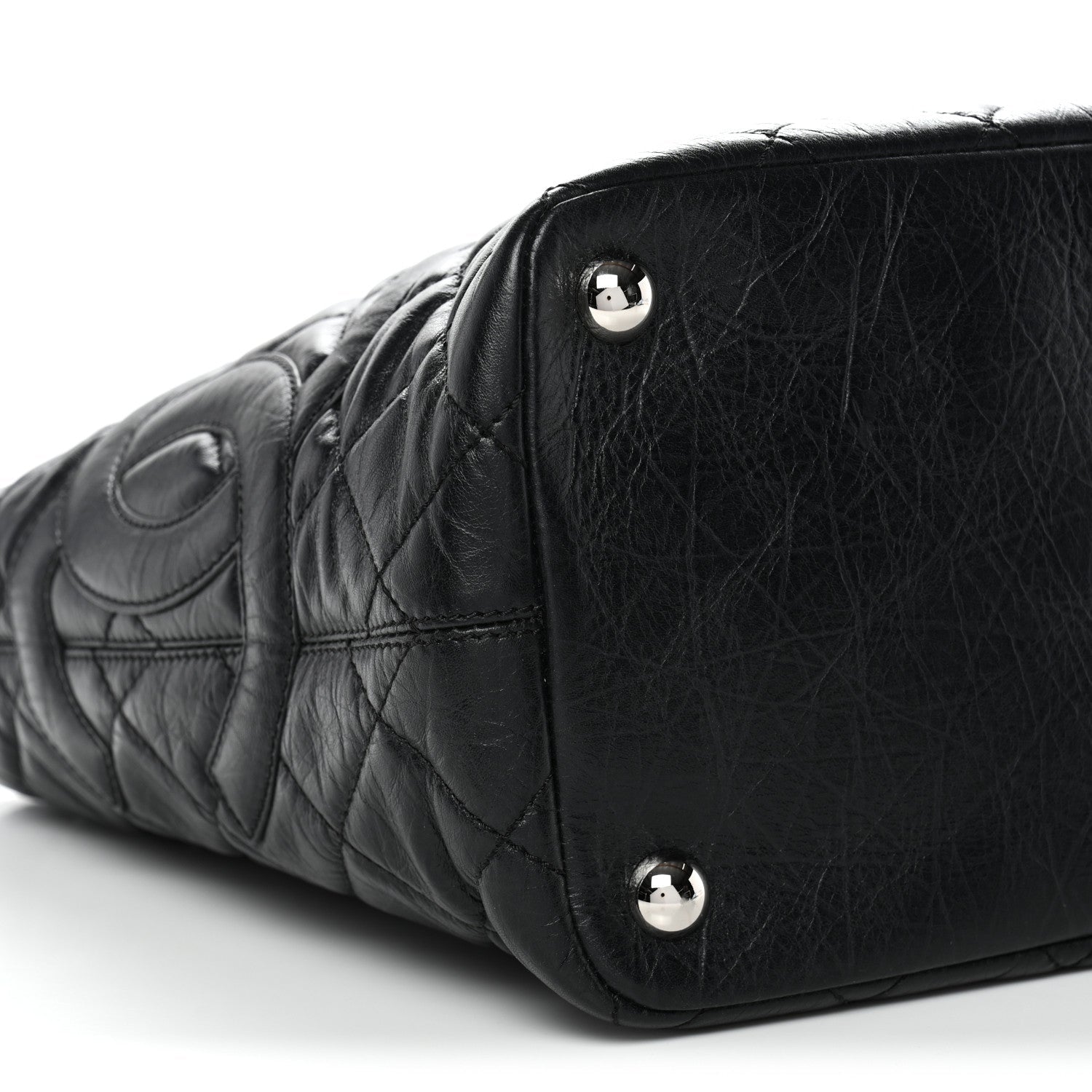 Chanel Aged Calfskin Quilted Large Cotton Club Tote Black