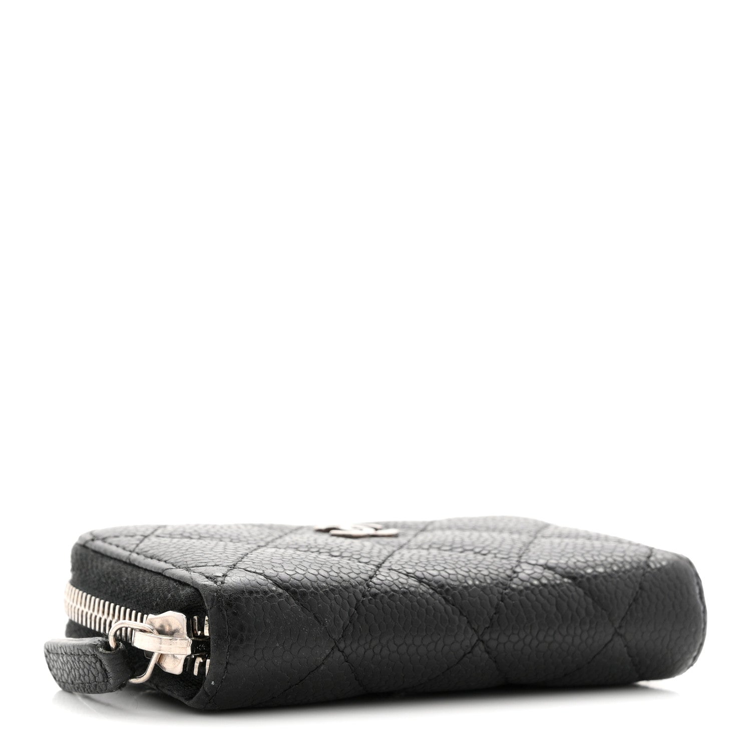 Caviar Quilted Zip Coin Purse Black