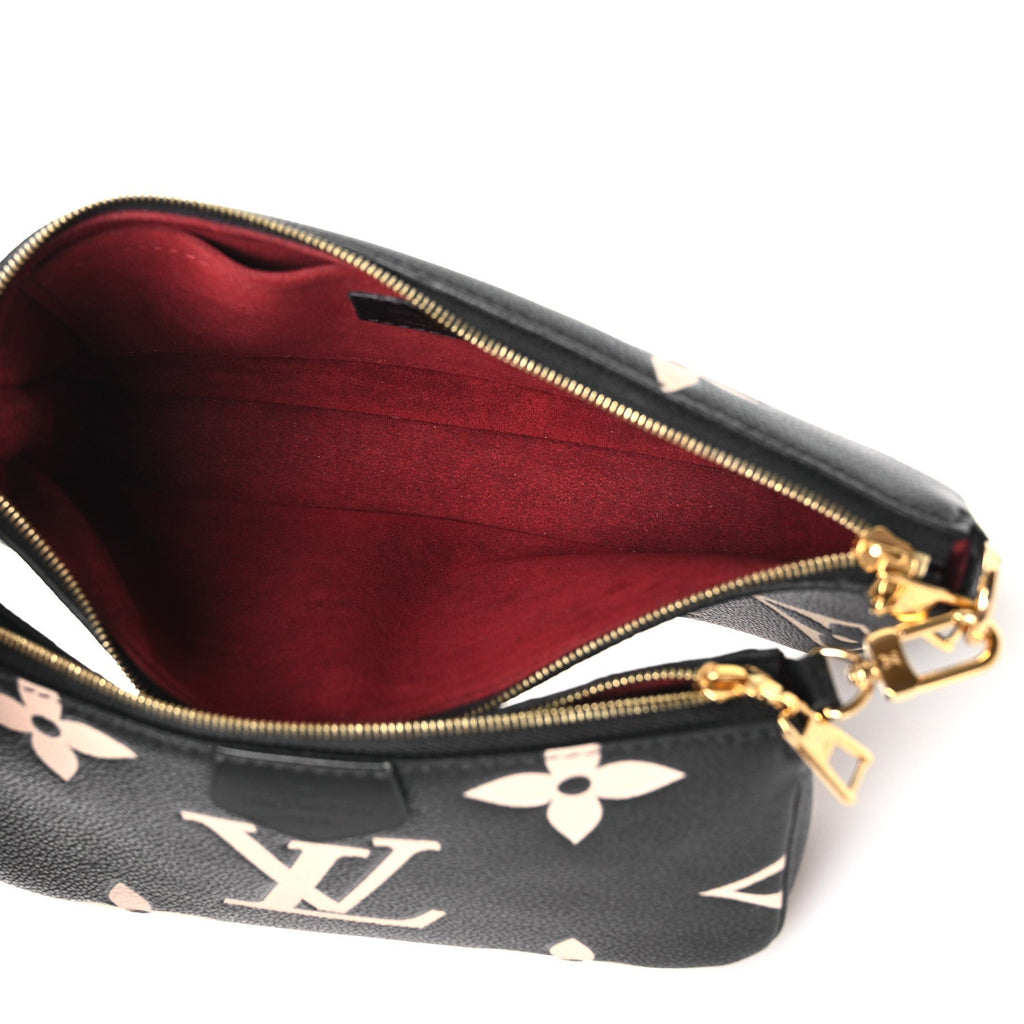 Louis Vuitton Empreinte Monogram Giant Multi Pochette Accessories Black Beige