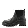 Gucci Calfskin Nappa Matelasse Frances Chelsea Boots 35.5 Black