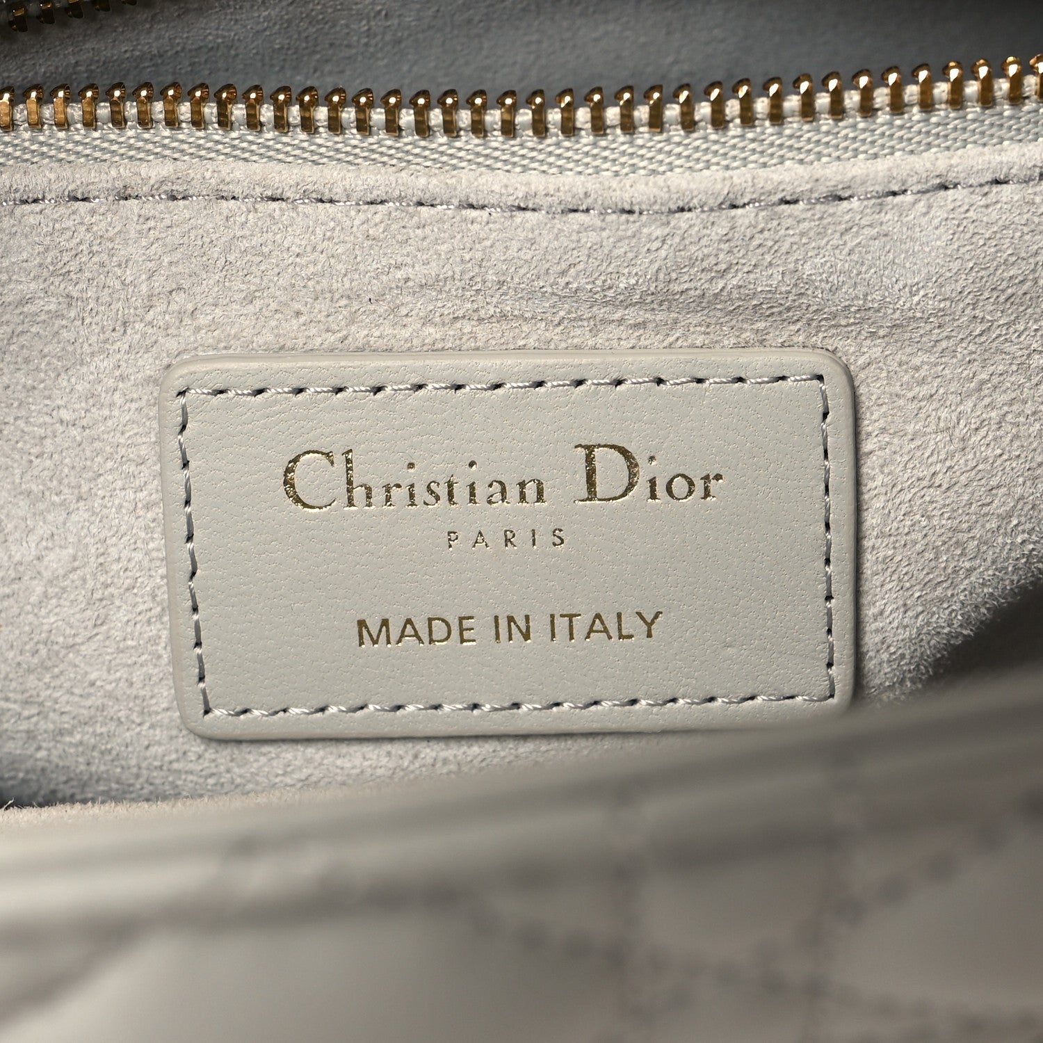 Christian Dior Lambskin Cannage Medium Lady Dior Grey