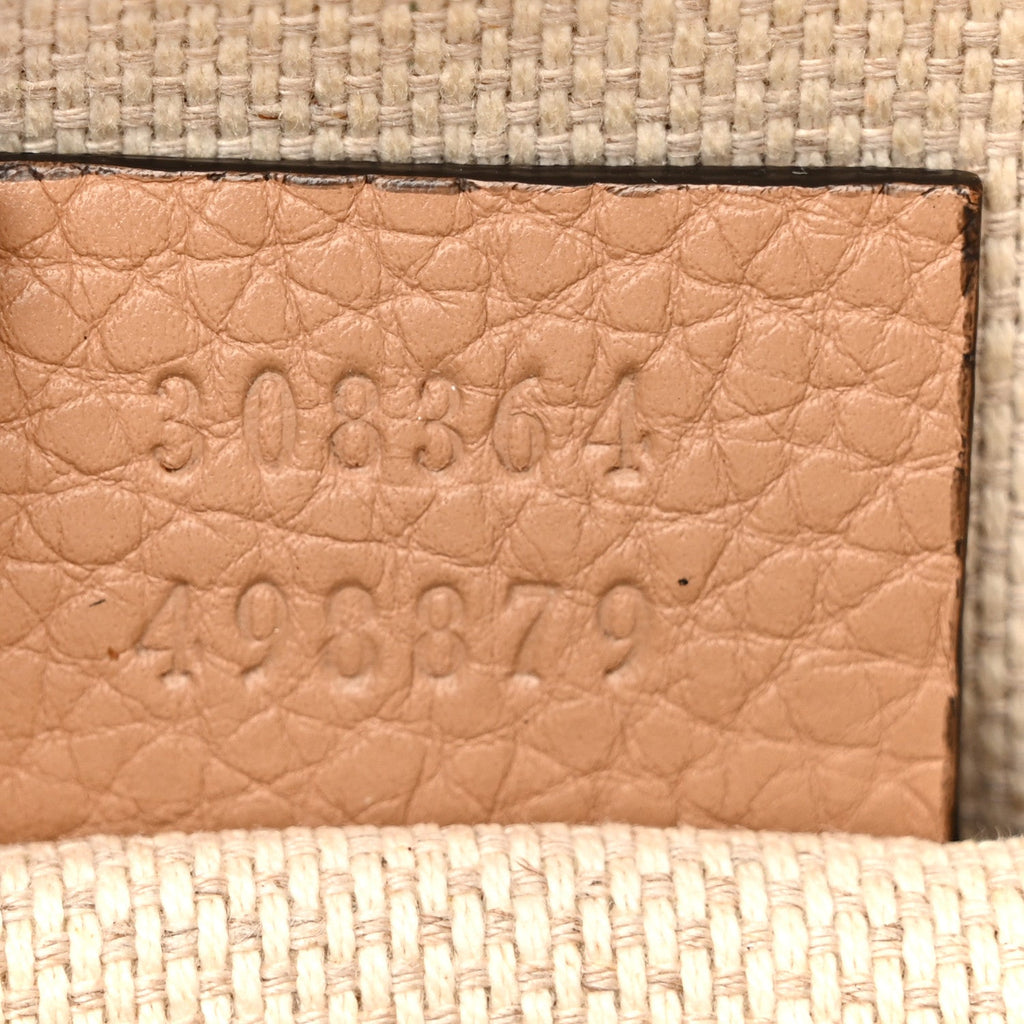 Gucci Pebbled Calfskin Small Soho Disco Bag Camelia