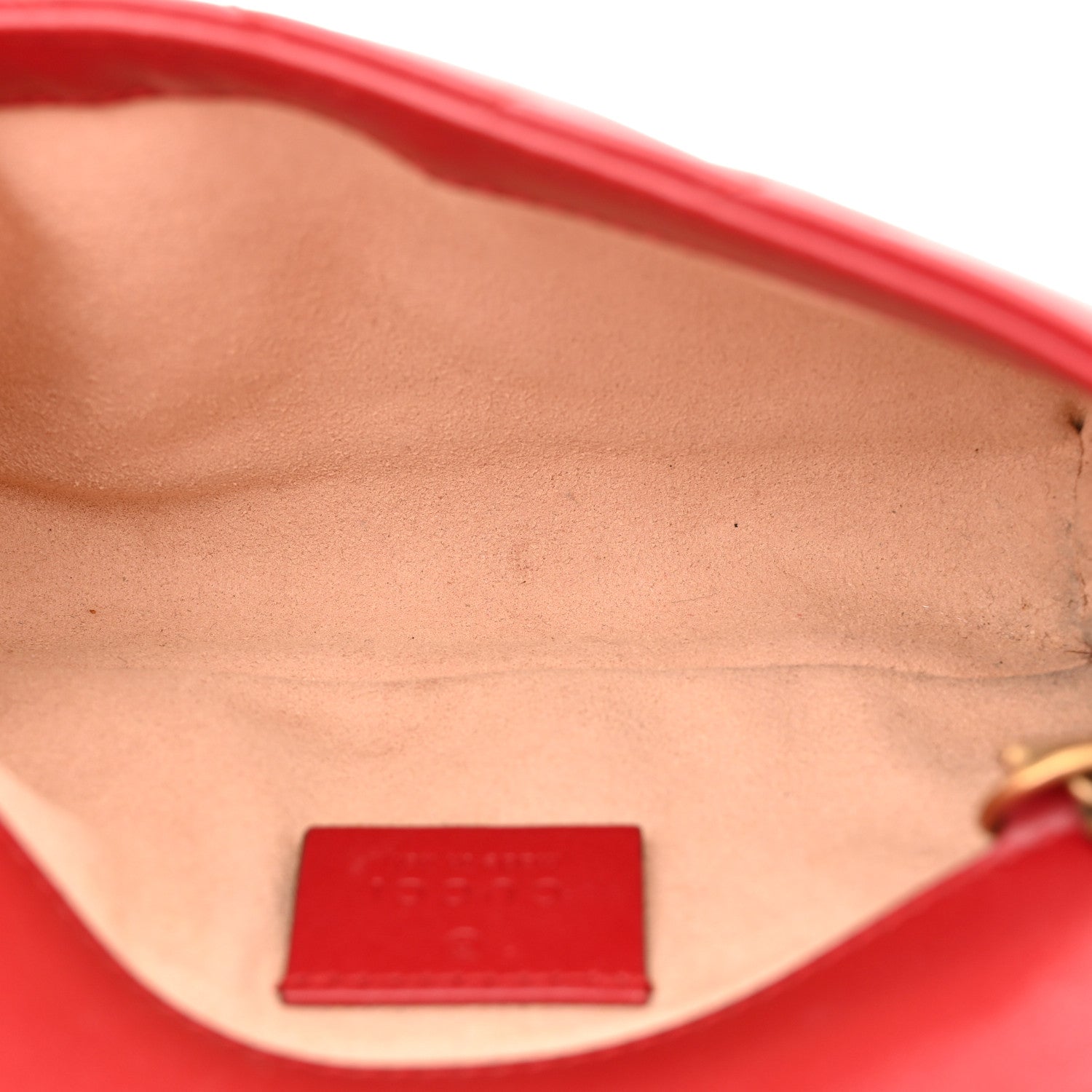 Gucci Calfskin Matelasse Super Mini GG Marmont Shoulder Bag Hibiscus Red