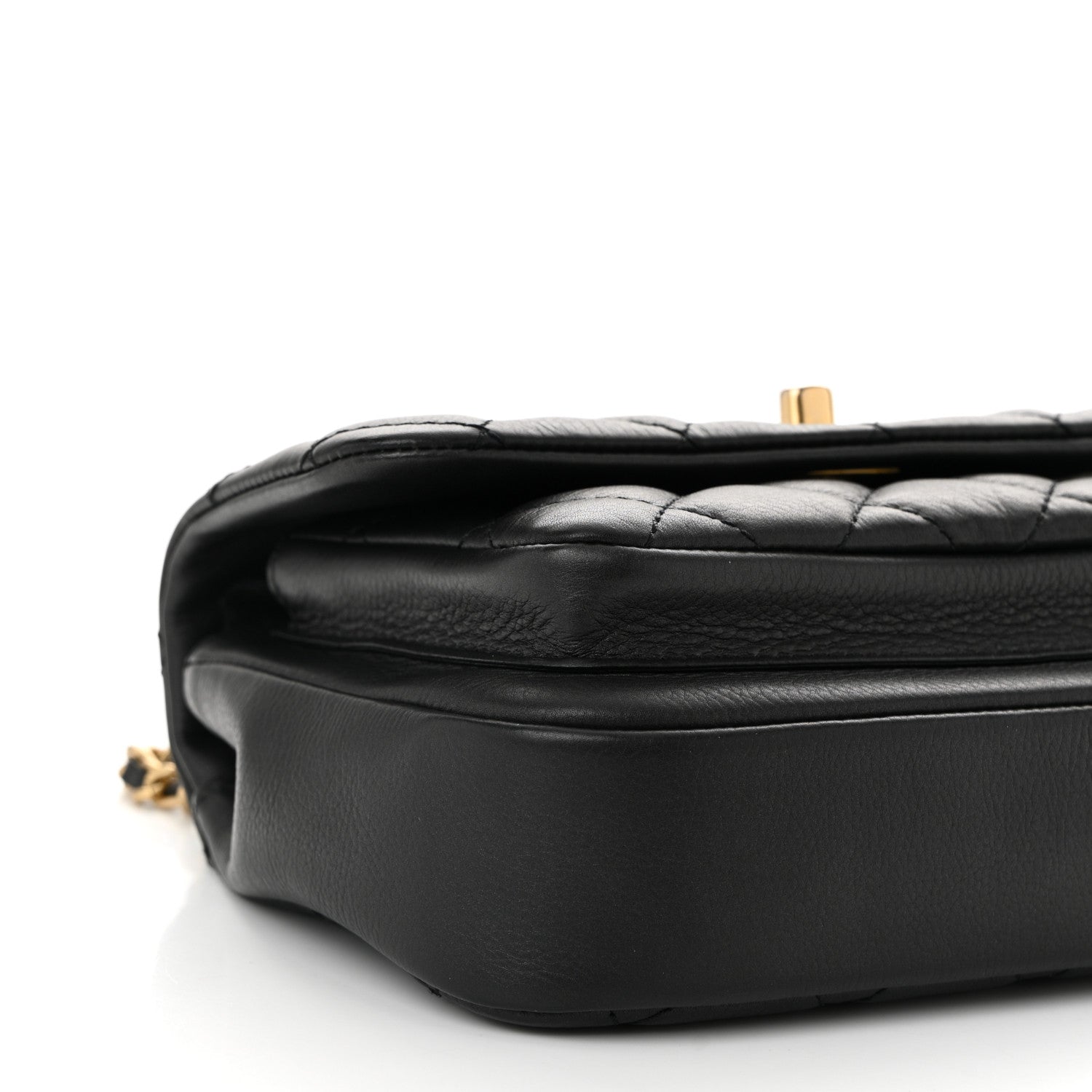 Chanel Calfskin Quilted Top Handle Flap Black