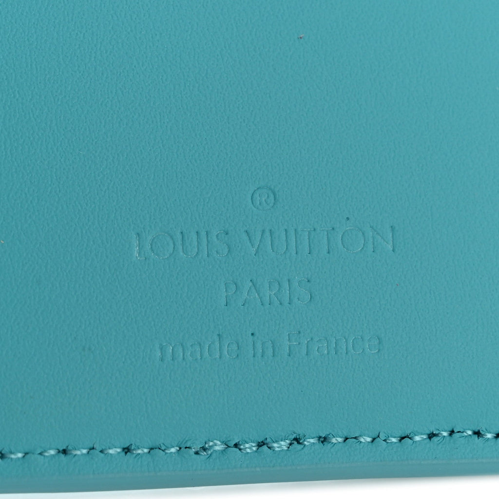 Louis Vuitton Taurillon Monogram Pocket Organizer Turquoise
