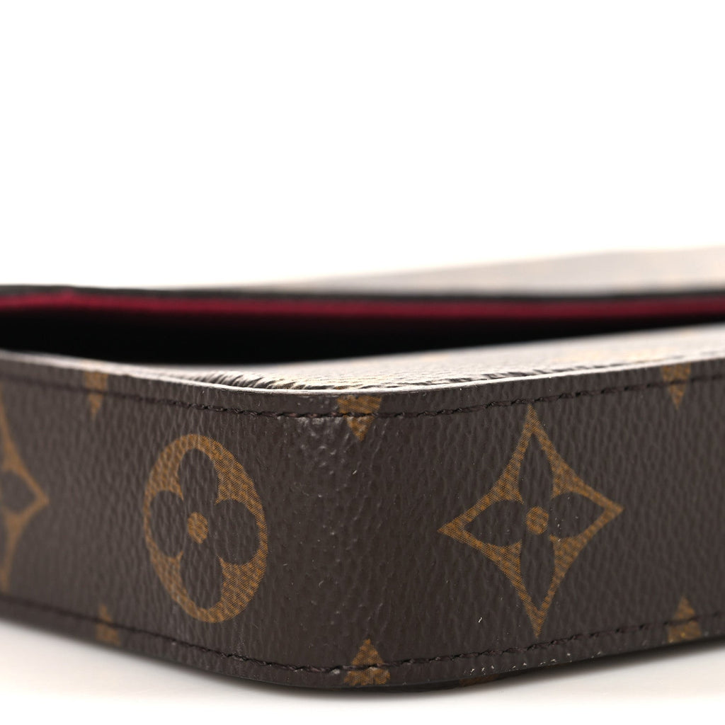 Louis Vuitton Monogram Pochette Felicie Chain Wallet Fuchsia