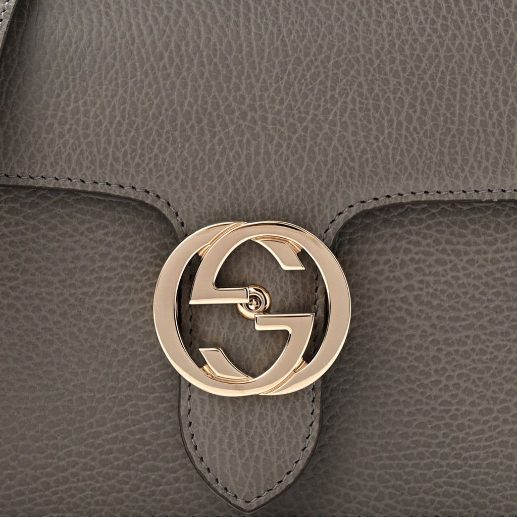 Gucci Dollar Calfskin Small Interlocking G Shoulder Bag Loess