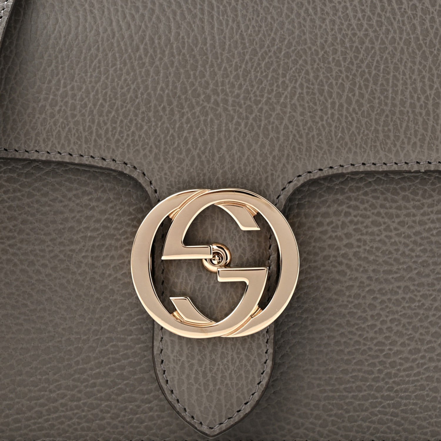 Gucci Dollar Calfskin Small Interlocking G Shoulder Bag Loess