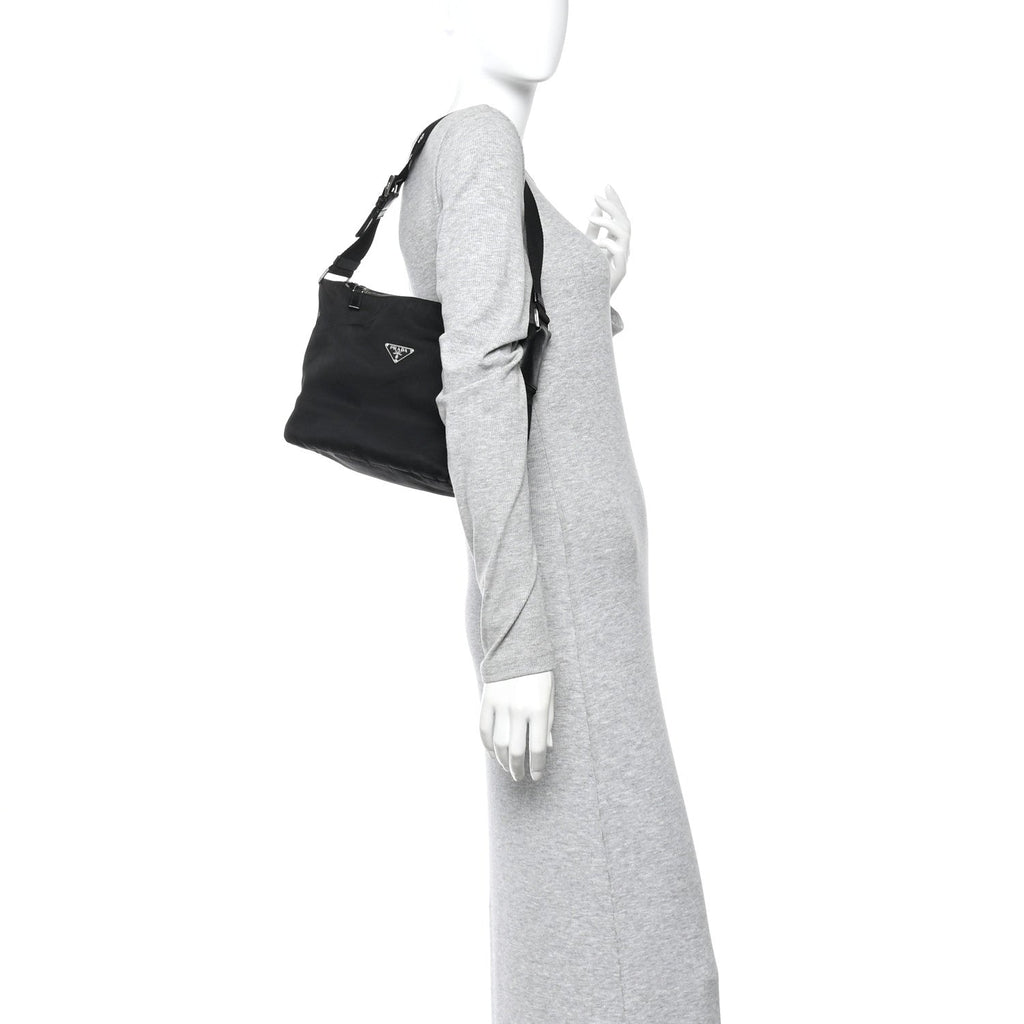 Prada Nylon Shoulder Bag  Black