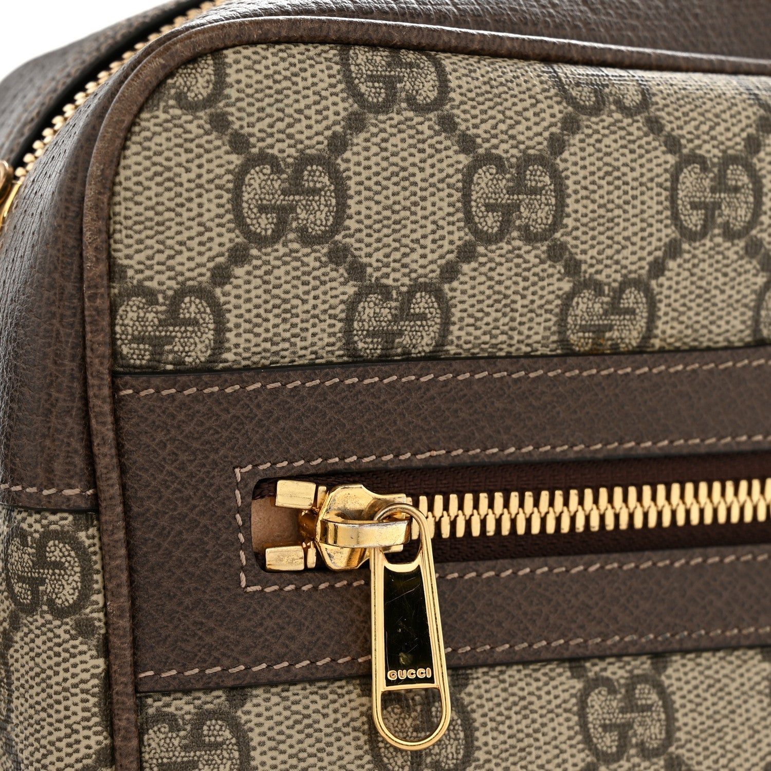 Gucci GG Supreme Monogram Web Small Ophidia Shoulder Bag Brown