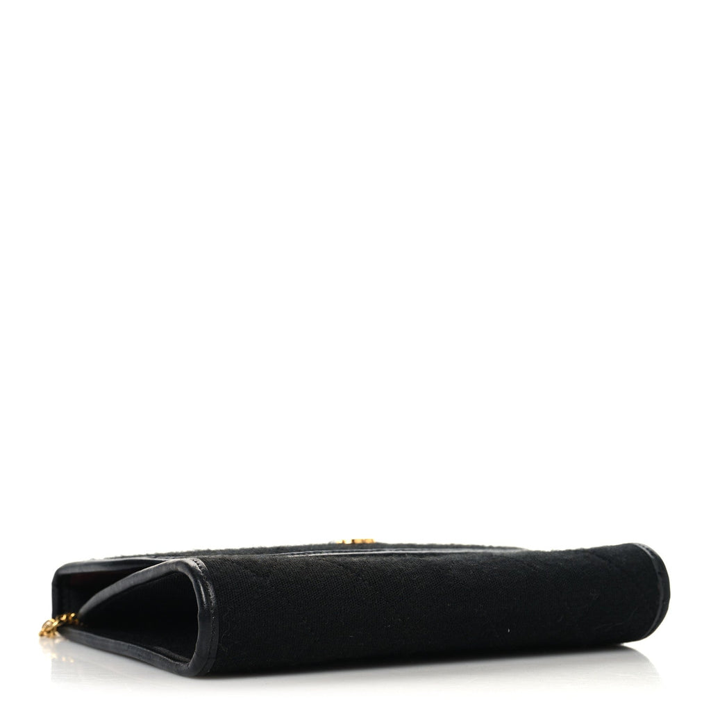 Chanel Jersey Quilted Mini Square Flap Black