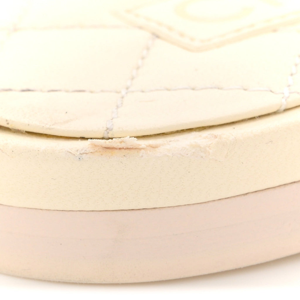 Lambskin Quilted CC Turnlock Sandals 41 Ivory