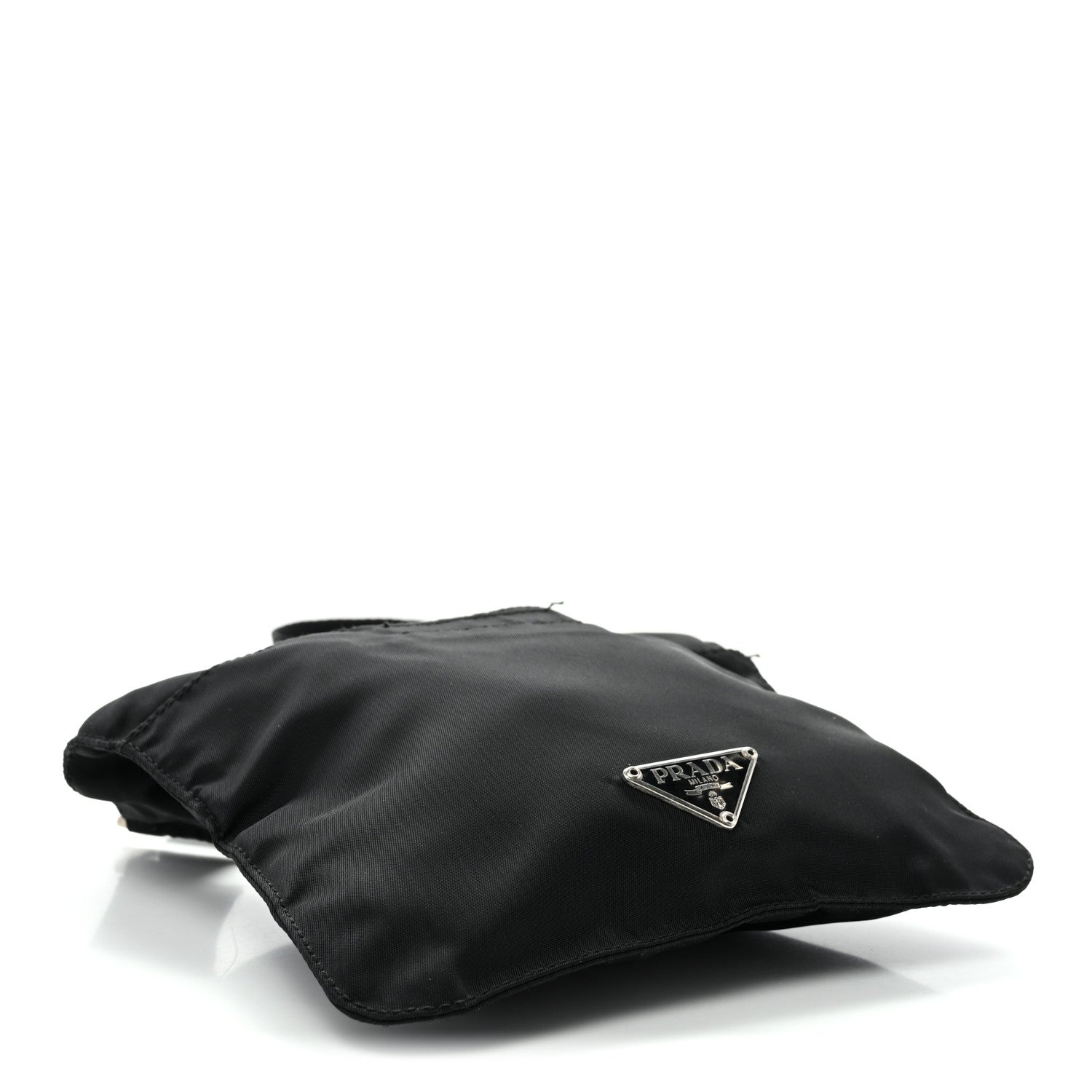 Prada Nylon Mini Flat Messenger Bag Black