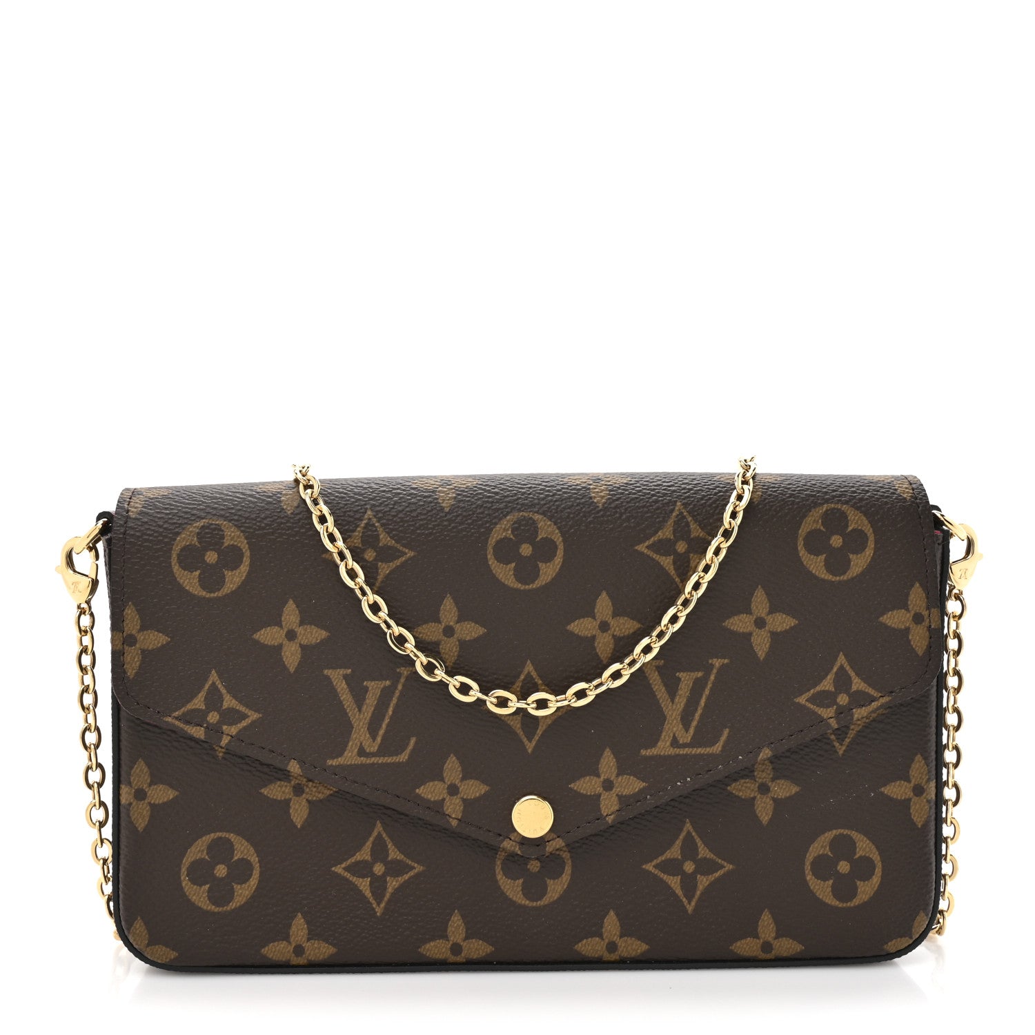 Louis Vuitton Monogram Pochette Felicie Chain Wallet Fuchsia