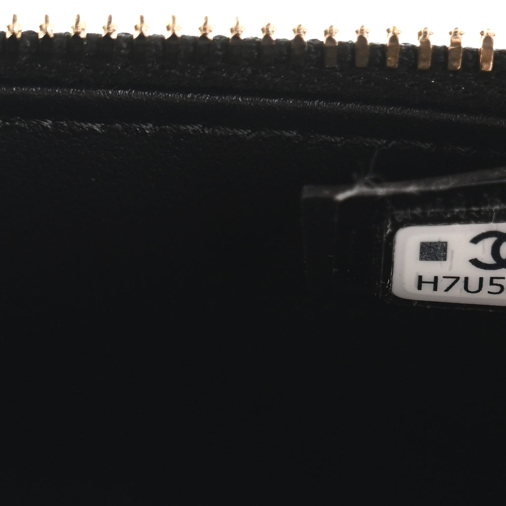 Chanel Caviar Quilted Top Handle Slim Vanity With Chain Black