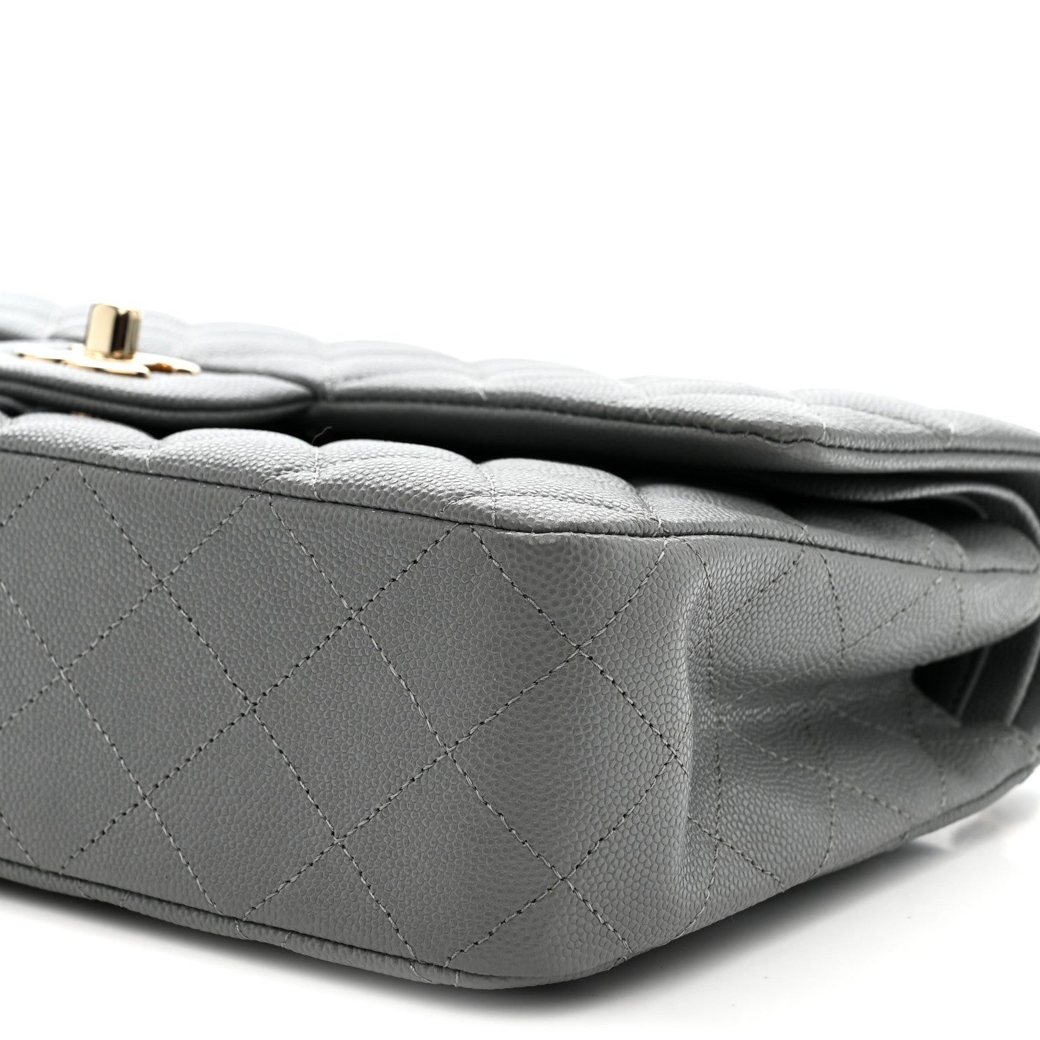 Chanel Caviar Quilted Medium Double Flap Grey
