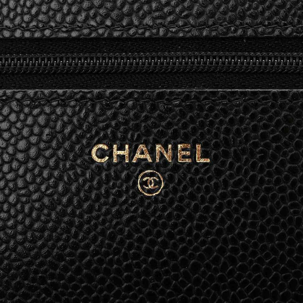 Chanel Caviar Quilted Wallet on Chain WOC Black