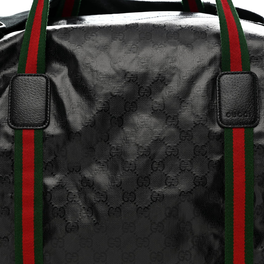 Gucci Crystal Monogram Web Large Duffle Bag Black
