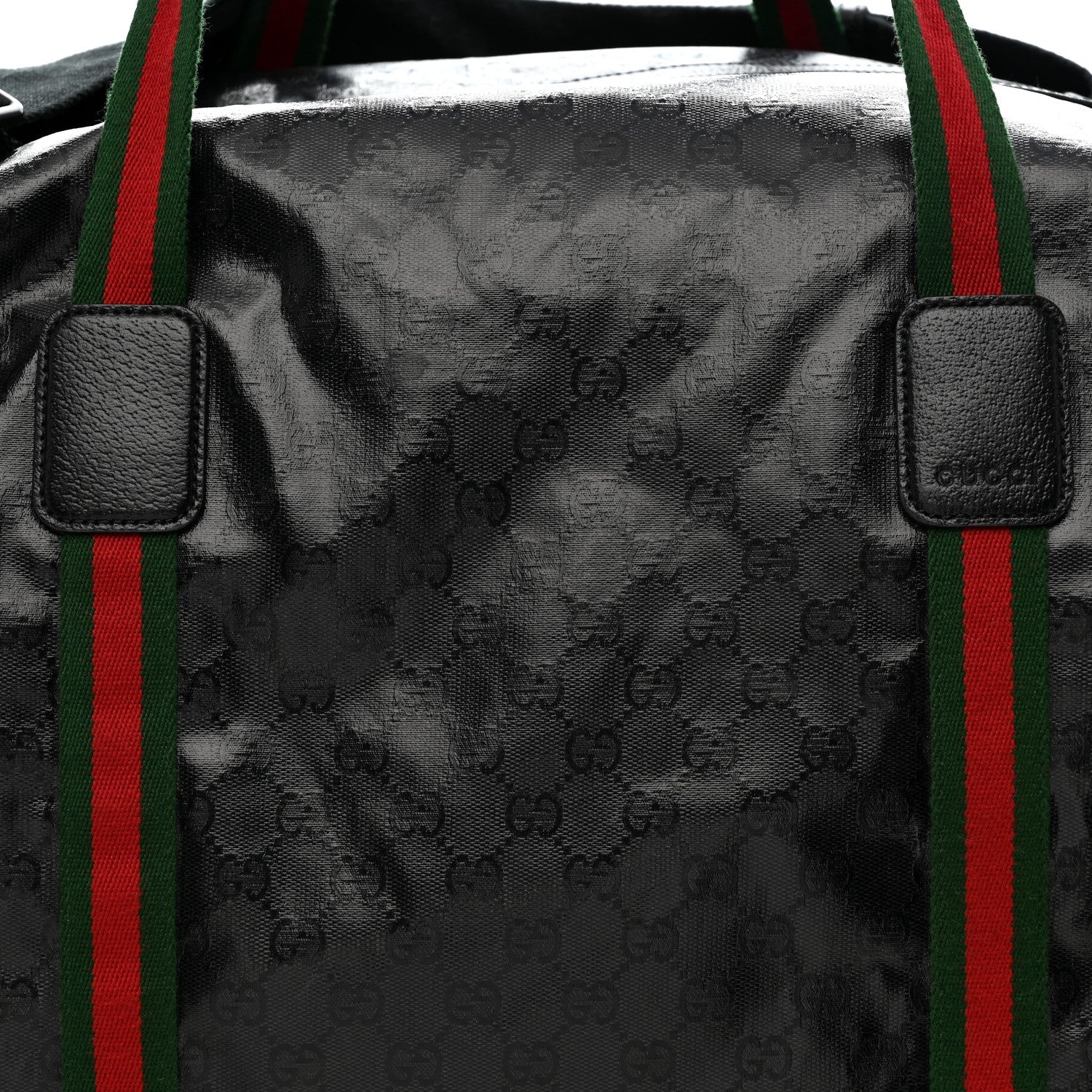Gucci Crystal Monogram Web Large Duffle Bag Black