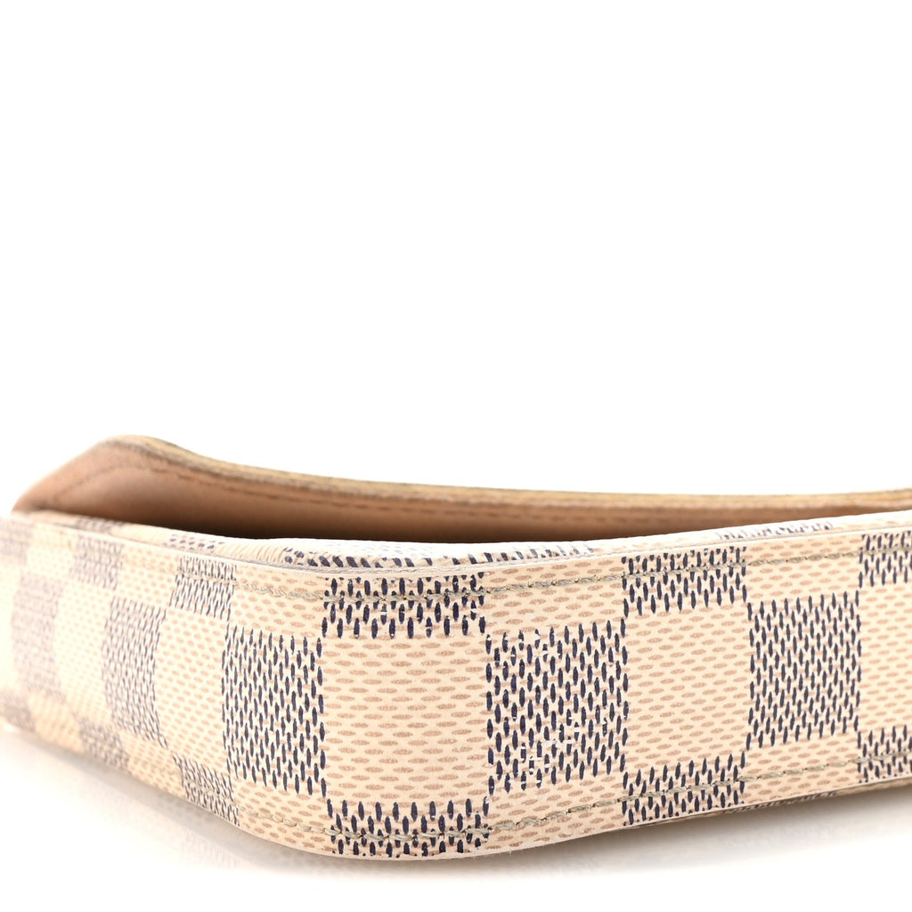 Louis Vuitton Damier Azur Pochette Felicie Chain Wallet Rose Ballerine