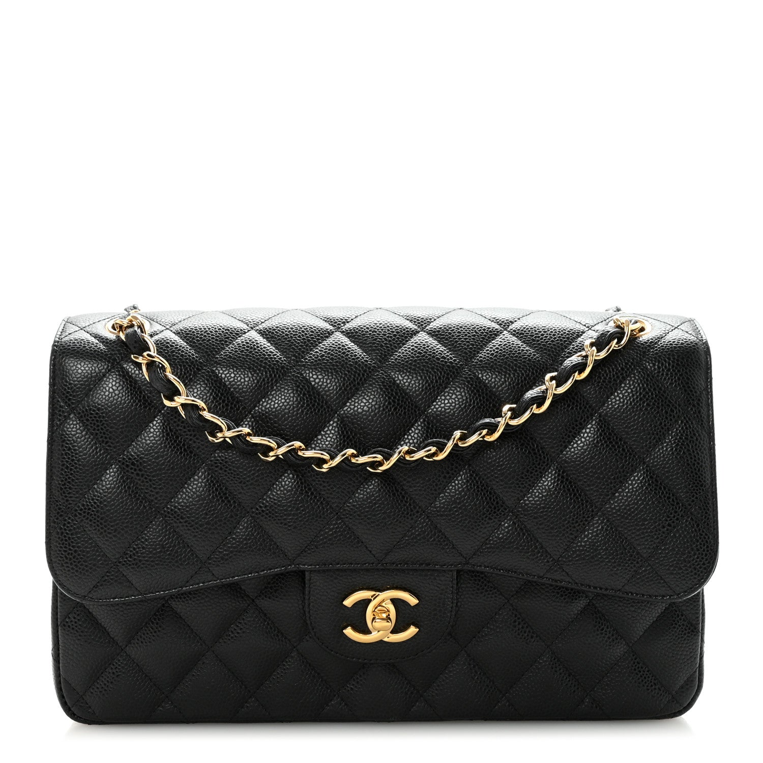 Chanel Caviar Quilted Jumbo Double Flap Black