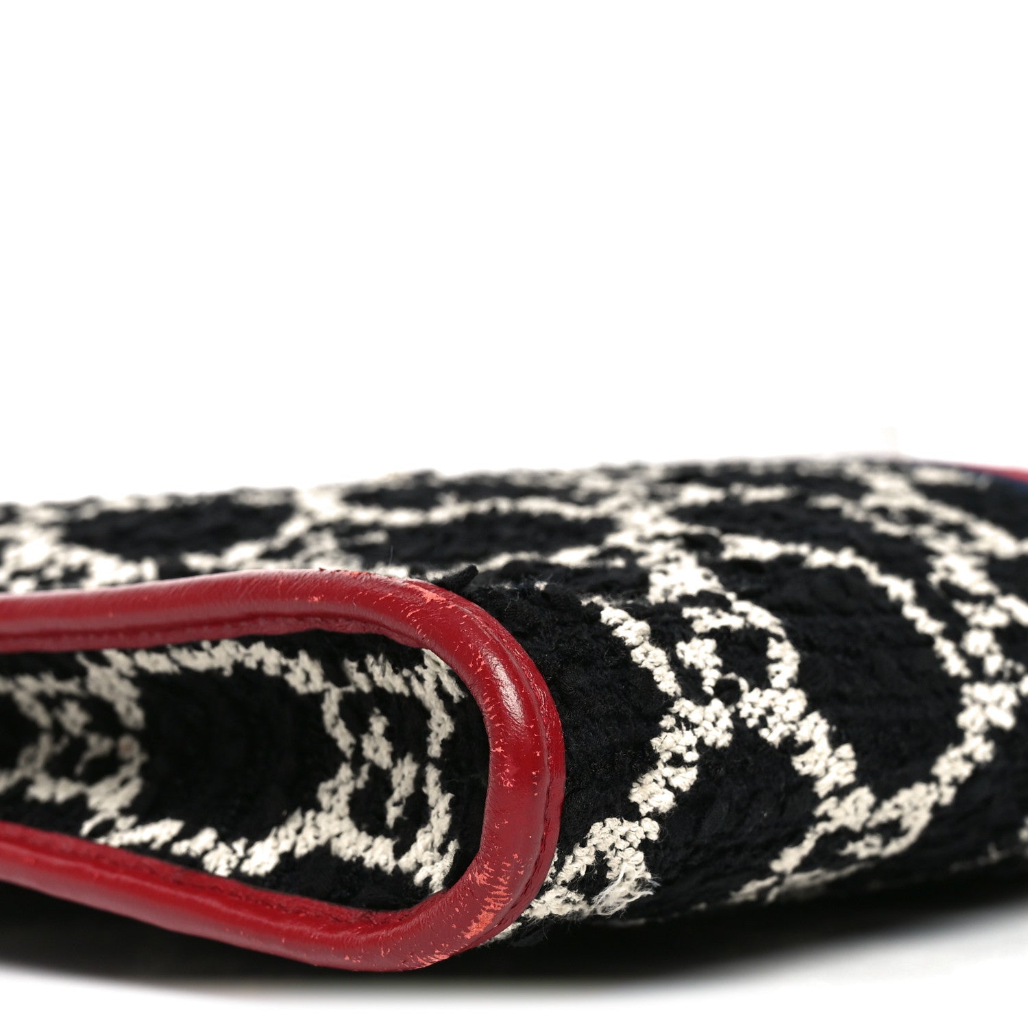 Gucci Tweed GG Monogram Large Rajah Chain Tote Romantic Cherry Black White