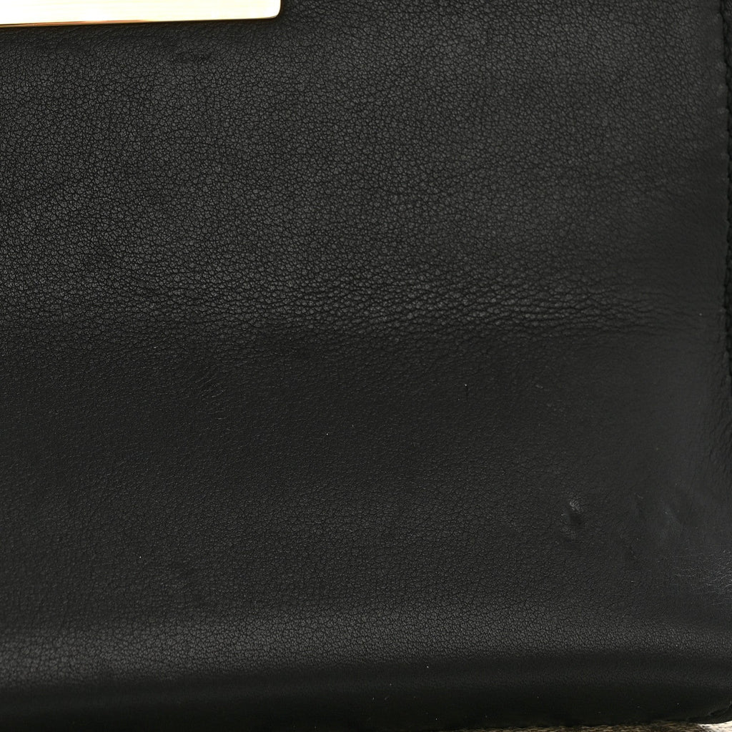 Gucci GG Supreme Monogram Calfskin Small Padlock Shoulder Bag Beige Black Cuir