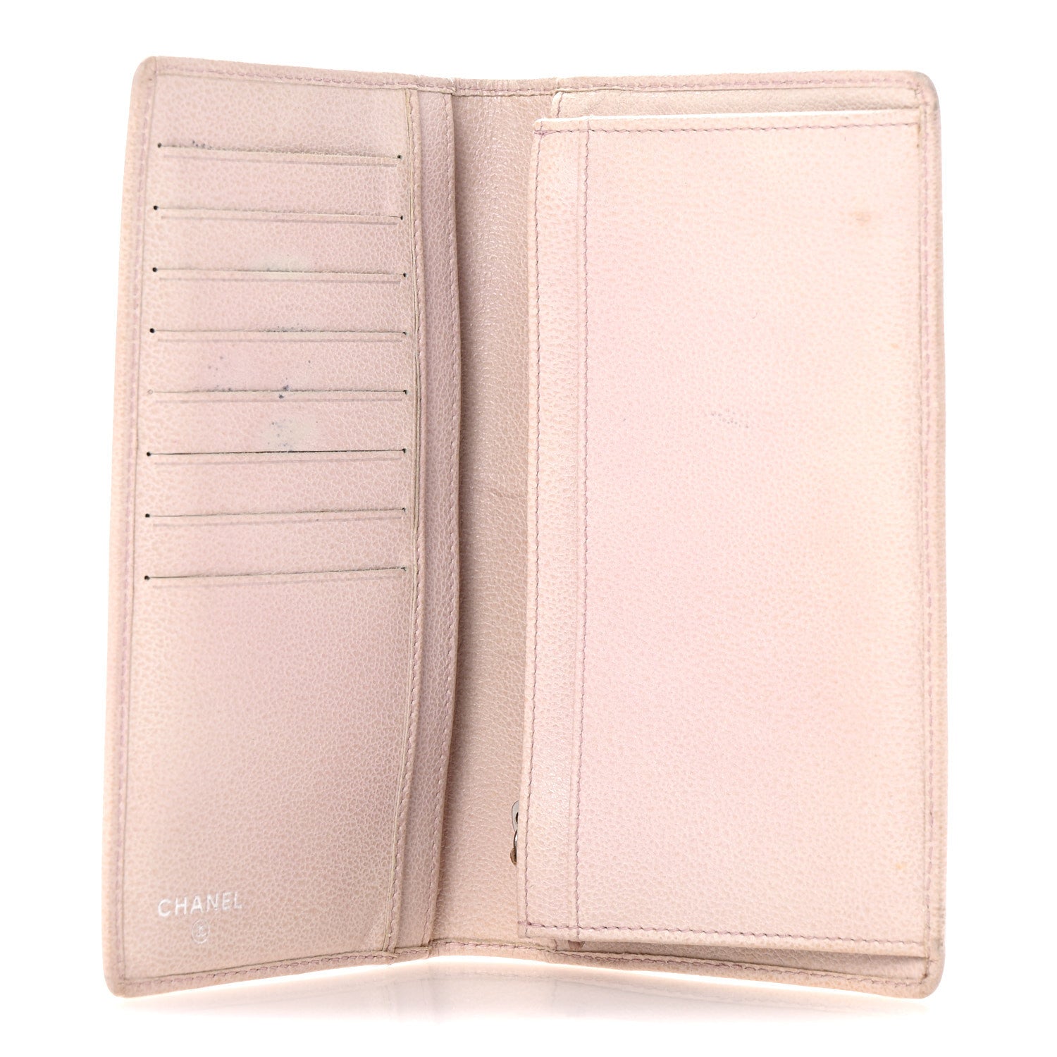 Goatskin Camellia Yen Wallet Pink