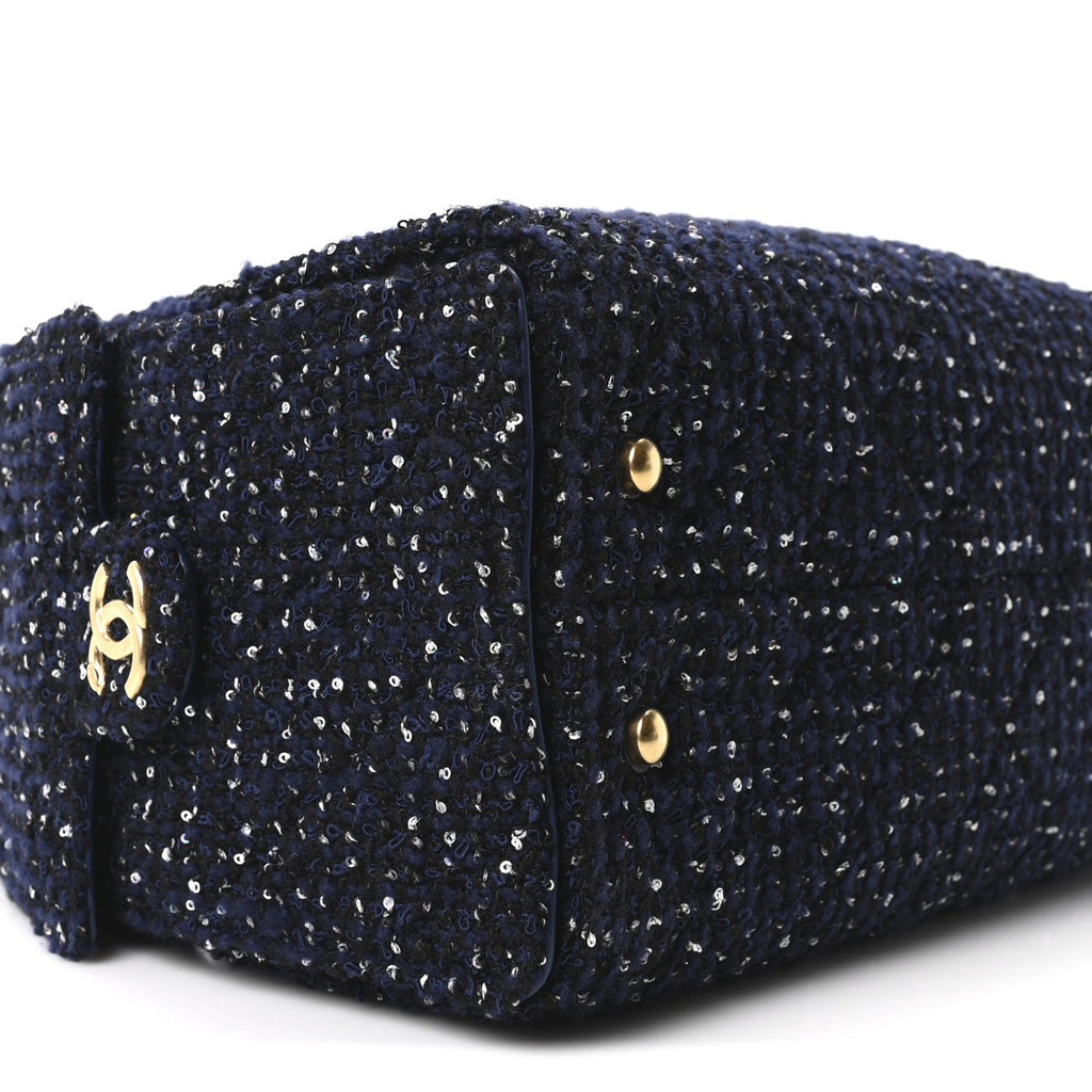 Chanel Tweed Quilted Small Chanel 25 Handbag Blue