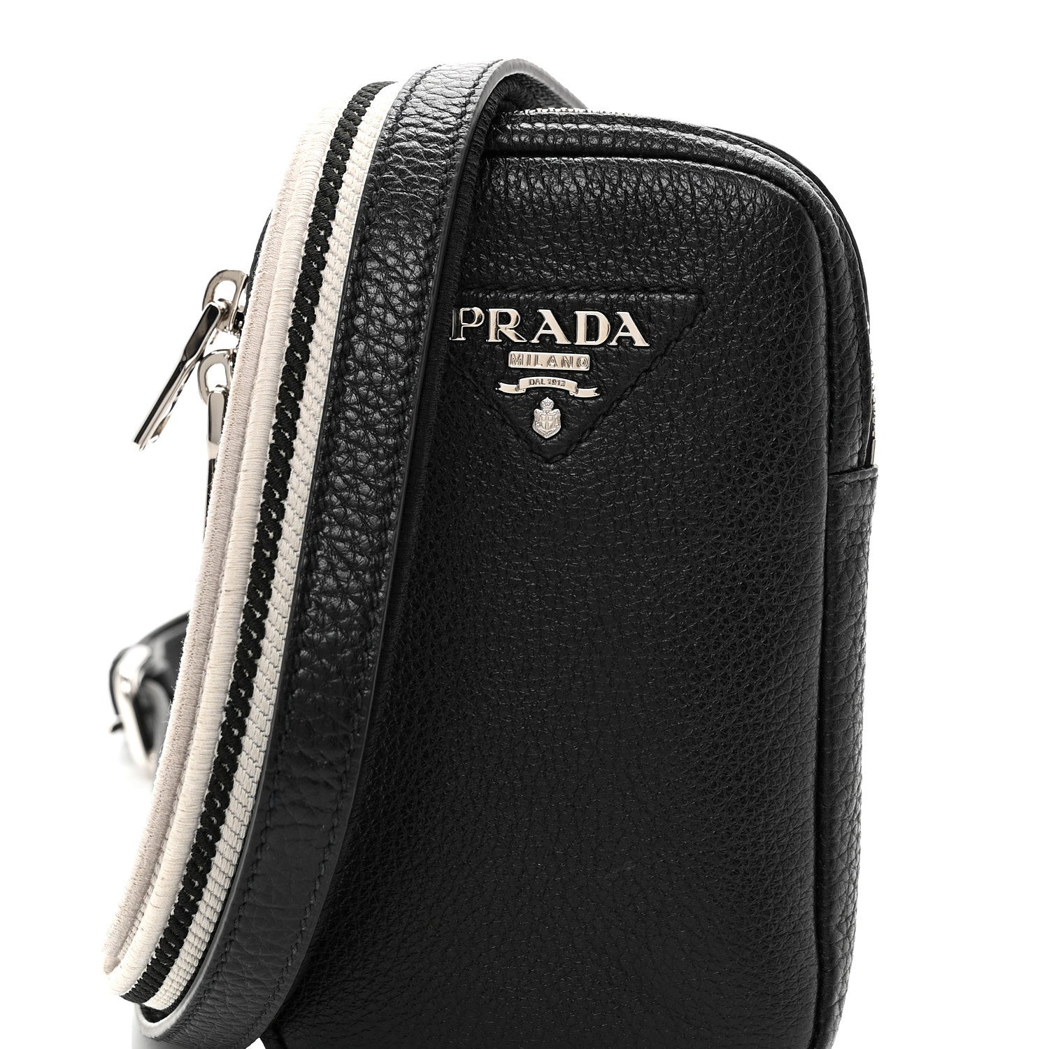 Prada Vitello Daino Soft Mini Crossbody Bag Black