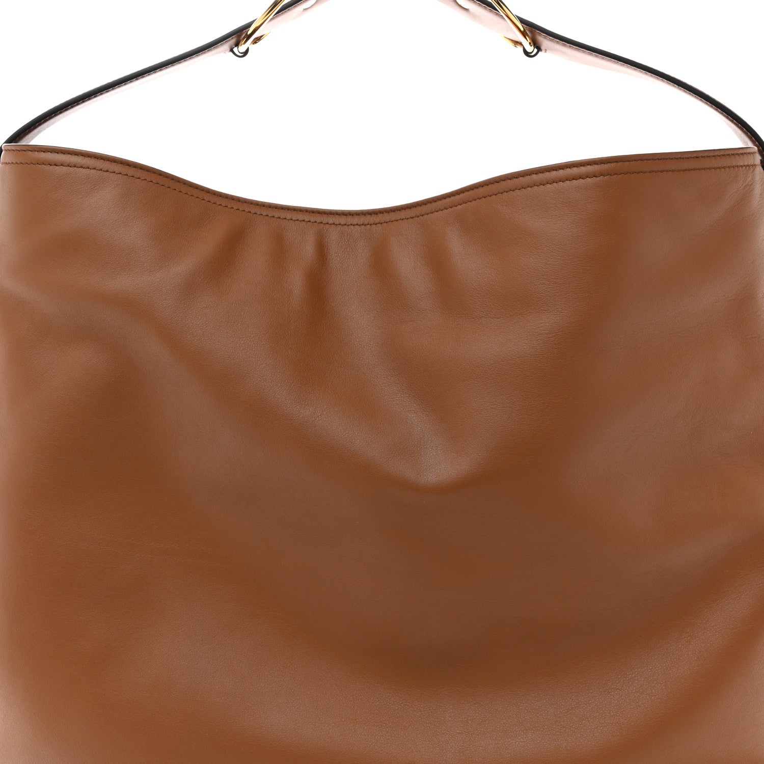 Gucci Calfskin Beatrix Horsebit Large Tote Bag Brown
